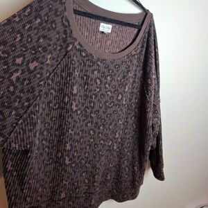 Brown and Pink Leopard Print Sweater Big Hug AE Sweater XXL